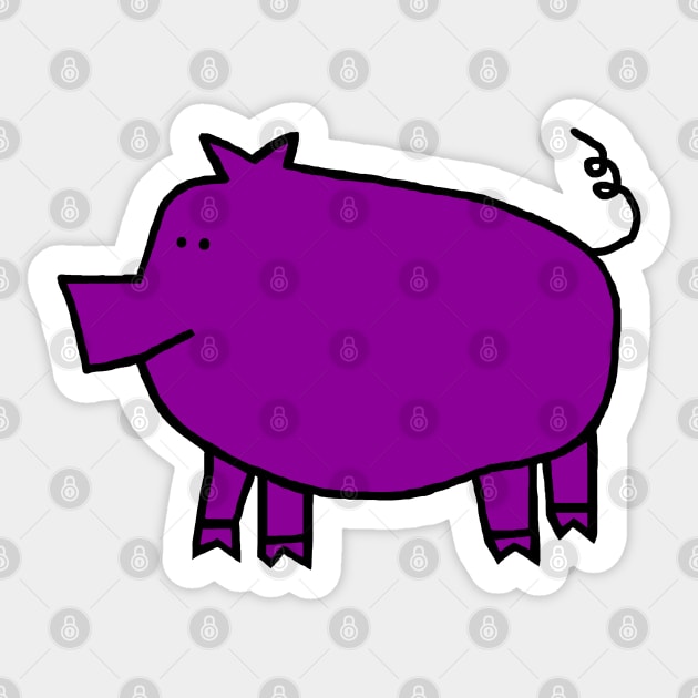 Cute Purple Pig Sticker by ellenhenryart